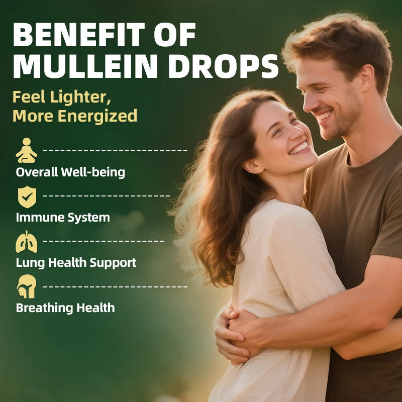 Mullein Leaf Extract Drops - Lung Cleanse - Powerful Mullein for Immune Support,Detox & Respiratory Support - Herbal Supplements