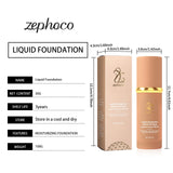 Zephoco Liquid Foundation Spf 50+ Magic Color Changing Waterproof Sweat-Resistant Full Coverage Concealer Long-Lasting Base Makeup