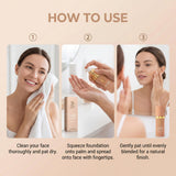 Zephoco Liquid Foundation Spf 50+ Magic Color Changing Waterproof Sweat-Resistant Full Coverage Concealer Long-Lasting Base Makeup