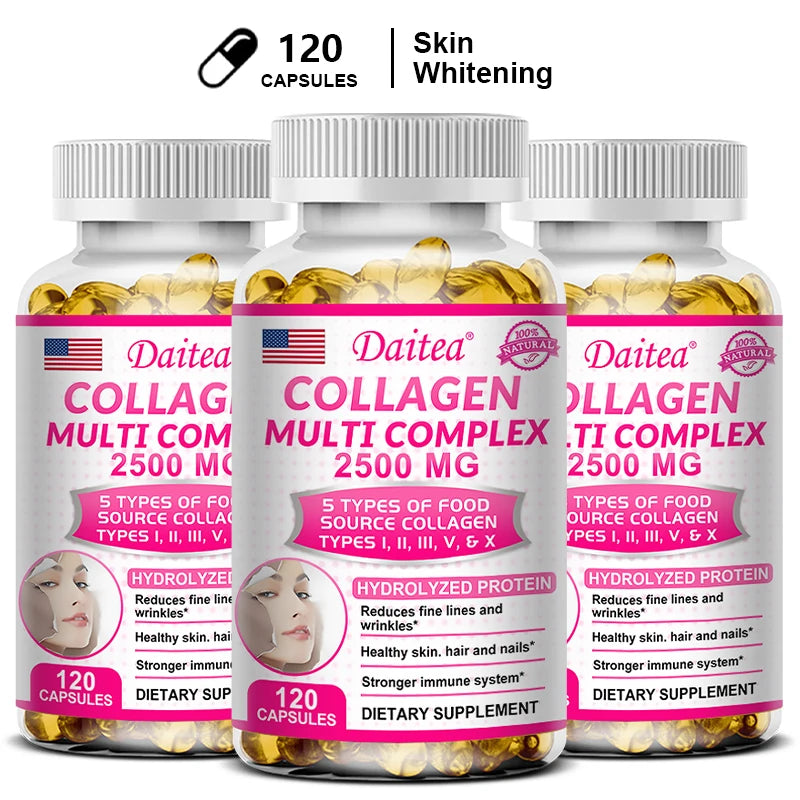Daitea Hydrolyzed Collagen Supplement – Supports Healthy Skin, Joints, Hair, Nails - Antioxidant - Dietary Supplement