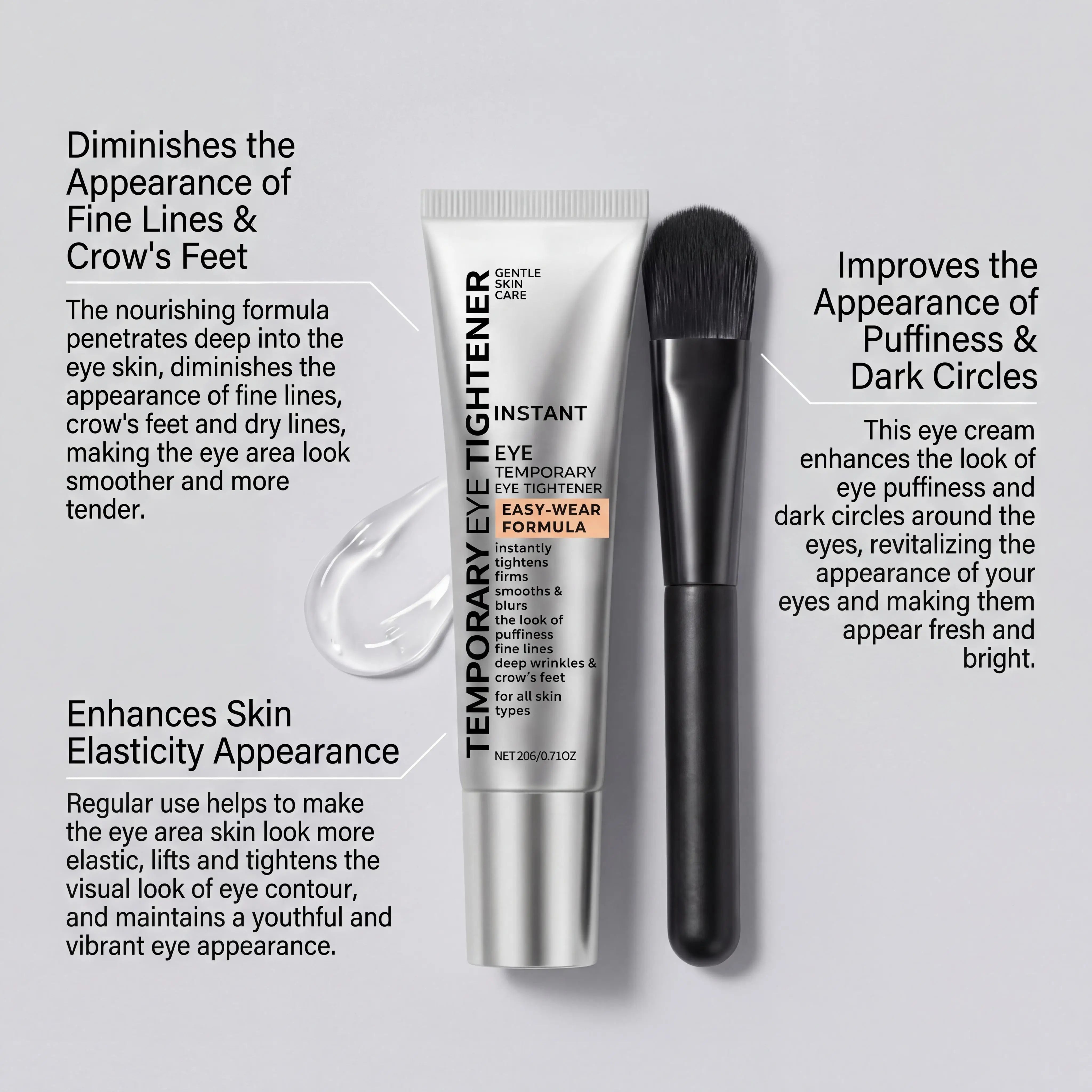 Instant Firming Eye Cream Anti Aging Lighten Dark Circles Reduce Puffiness Moisturize Wrinkle Elimination Easy Absorb Daily Eye Care
