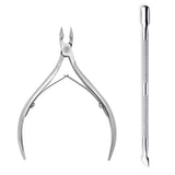 4 Pcs/Set Professional Stainless Steel Nail Cutter Scissor Nippers Muti Function Cuticle Pusher Remover Nail Care Manicure Kits