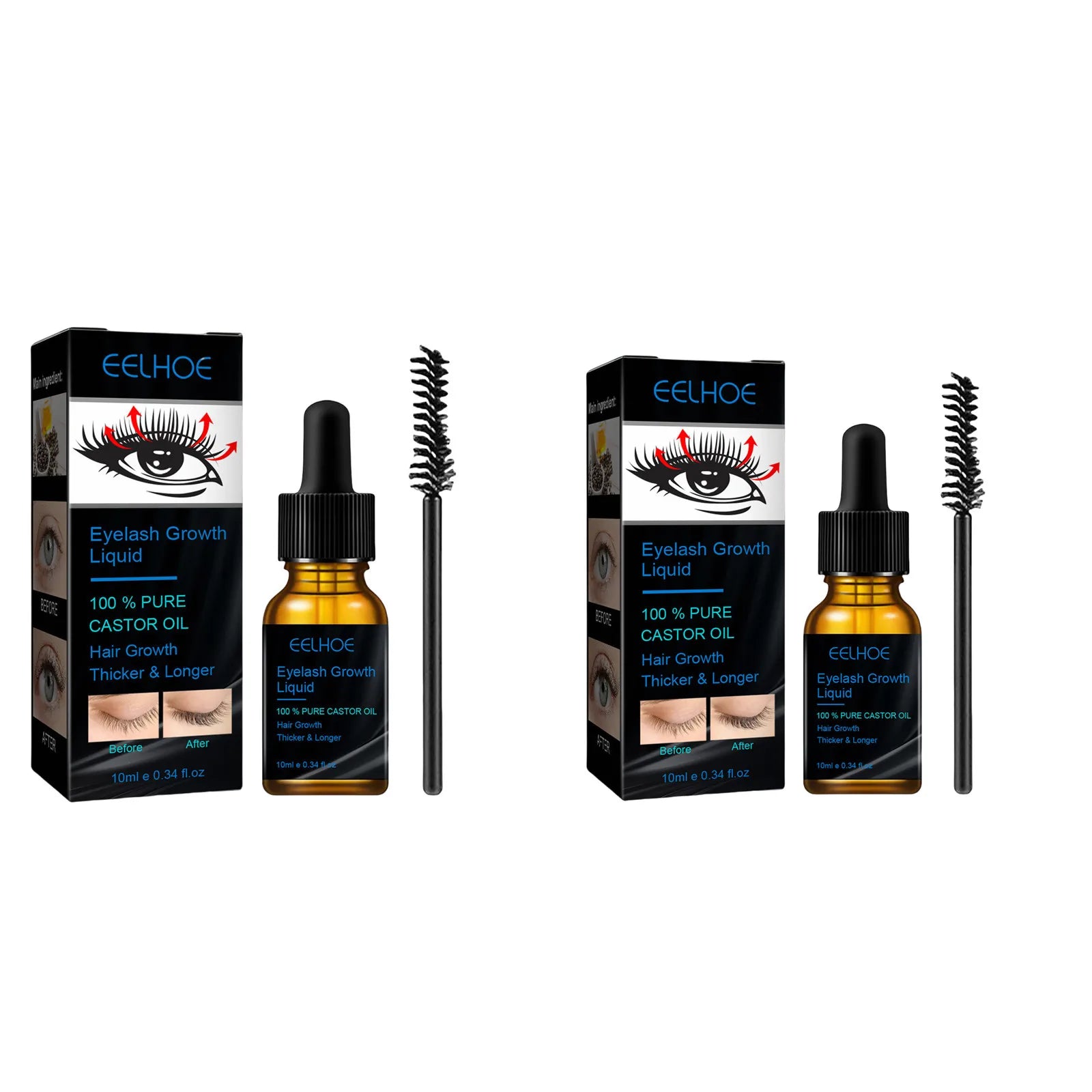 Castor Oil Eyelash Growth Serum for Men Women Thicker Eyelashes Nourishing Hair Follicles Natural Strengthen Lash Growth Serum