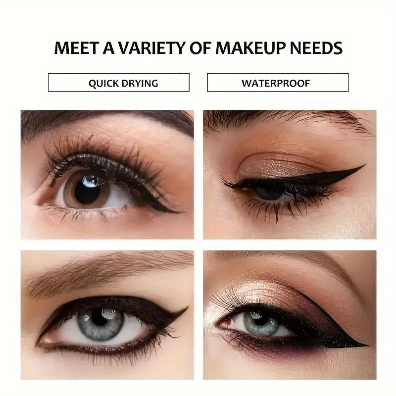 Black waterproof, sweat-proof, and smudge-proof eyeliner creates a natural look and glides on quickly and easily.