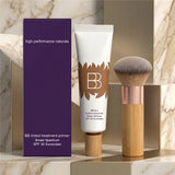 BB Cream Set with Makeup Primer Concealer Foundation Lightweight Moisturizing Smooth Fit Long Lasting Professional Face Makeup