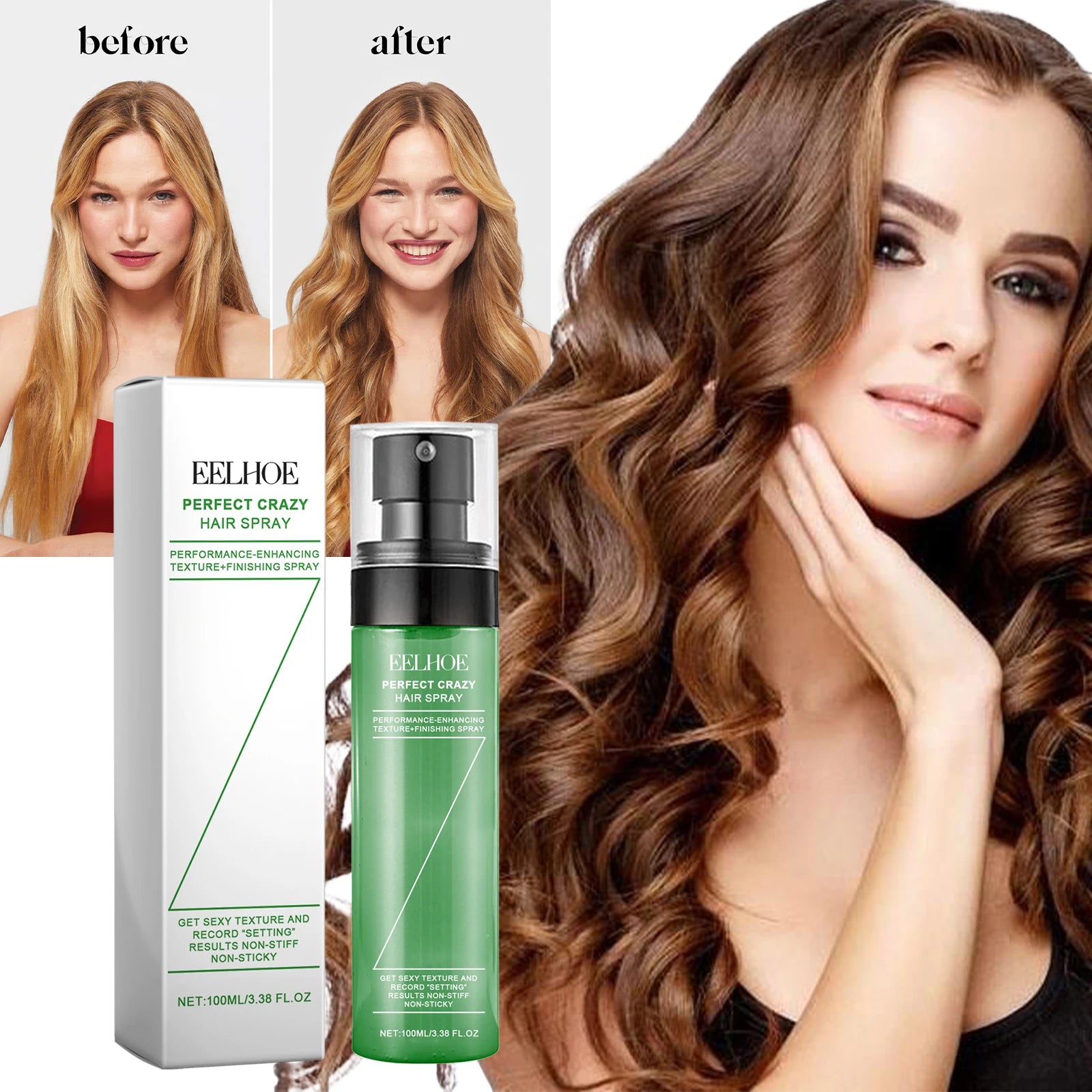 EELHOE No Wash Dry Hair Spray Refreshing Hair Styling Spray Fluffy Hair Care Oil Control Free Air and Fluffy Dry Shampoo Spray