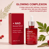 NAD Renewal Serum Peptide Complex Firming Brightening Anti Aging Hydrating Smooth Fine Lines Boosting Radiance Face Essence NAD Renewal Serum