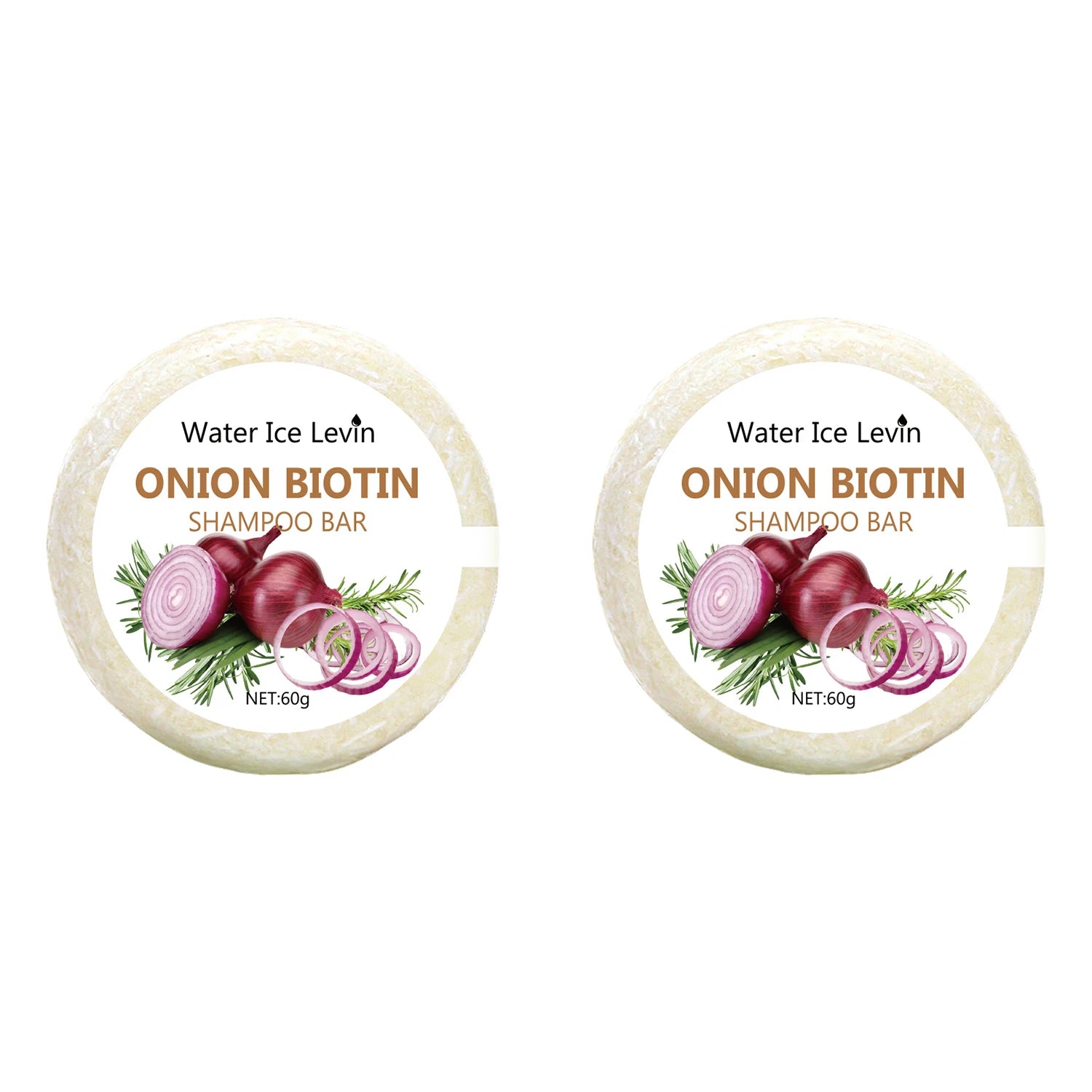 Onion & Biotin Shampoo Bar - 60g, Suitable for All Hair Types, Moisturizing and Smoothing, Rich in Rosemary Extract