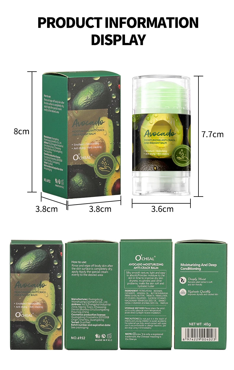 O’CHEAL 40g Foot Skin Care Cream Stick Nourishing Cream Hand Facial Cream Removal Dead Skin Moisturizing Hand Feet Gel Skin Care