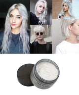 Mofajang Color Hair Wax Dye Styling Pomade Silver Grandma Grey Disposable Natural  Strong Gel Cream   for Women Men