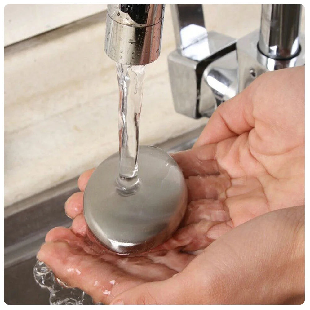 1Pcs 304 Stainless Steel Deodorant Soap Oval Hand Washer Deodorizing Metal Soaps Bactericidal Cleaning Products Kitchen Tools
