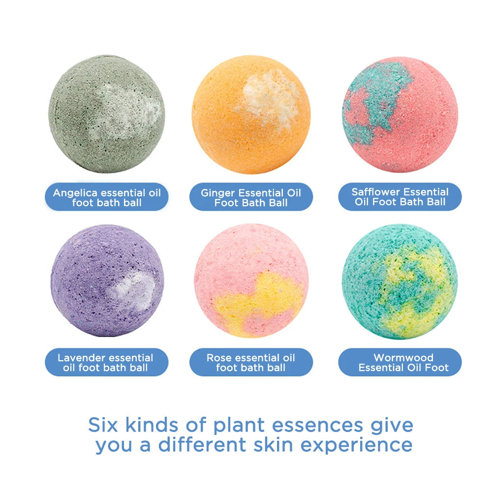12pcs Organic Bath Balls Gift Natural Mini Handmade Bathing Foot Spa Rich Essential Oils For Moisturizing Dry Skin Relaxing