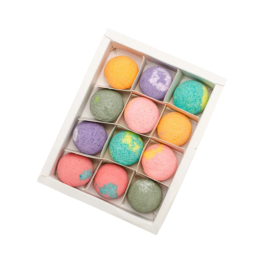 12pcs Organic Bath Balls Gift Natural Mini Handmade Bathing Foot Spa Rich Essential Oils For Moisturizing Dry Skin Relaxing