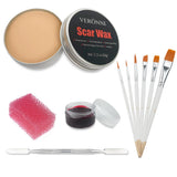 SFX Makeup Kit 12 Color Face Body Paint Oil Stage Special Effects Halloween Wound Scar Wax Makeup Fake Scab Blood Spatula Paint