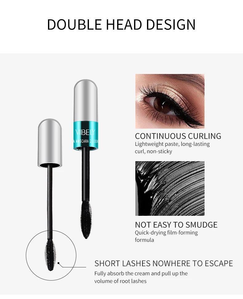 New 4D Silk Fiber Lash Mascara Waterproof VIBELY 3d Mascara For Eyelash Extension Black Thick Lengthening Eye Lashes Cosmetics