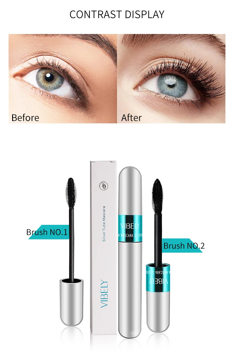 New 4D Silk Fiber Lash Mascara Waterproof VIBELY 3d Mascara For Eyelash Extension Black Thick Lengthening Eye Lashes Cosmetics