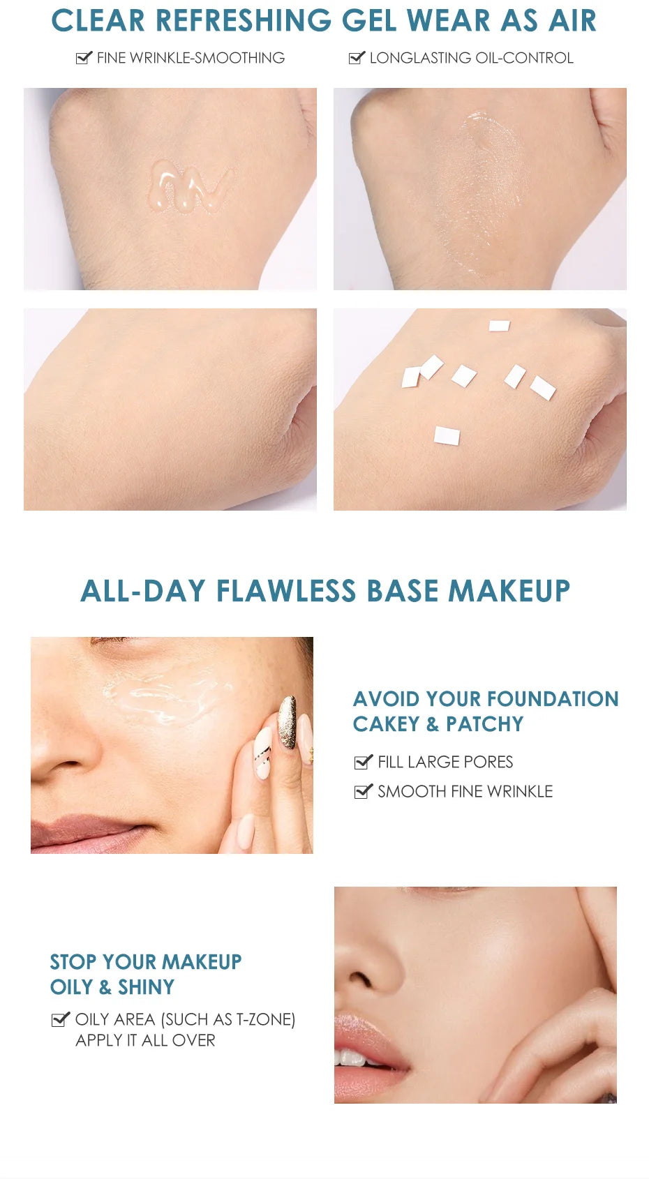 FOCALLURE Makeup Primer Oil Control Face Base Invisible Pores Cream Before Makeup Moisturizing Foundation Primer Cosmetics