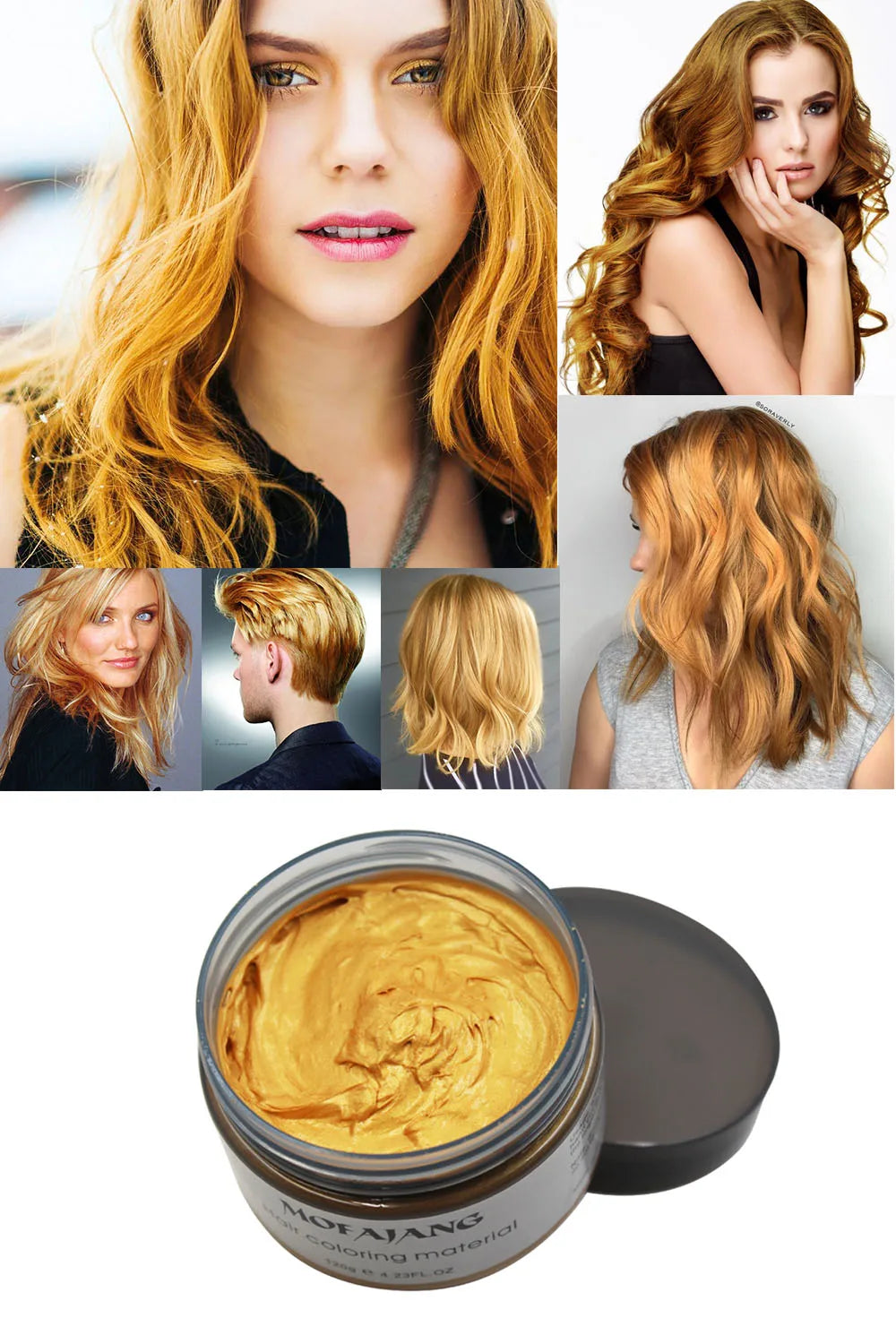 Mofajang Color Hair Wax Dye Styling Pomade Silver Grandma Grey Disposable Natural  Strong Gel Cream   for Women Men