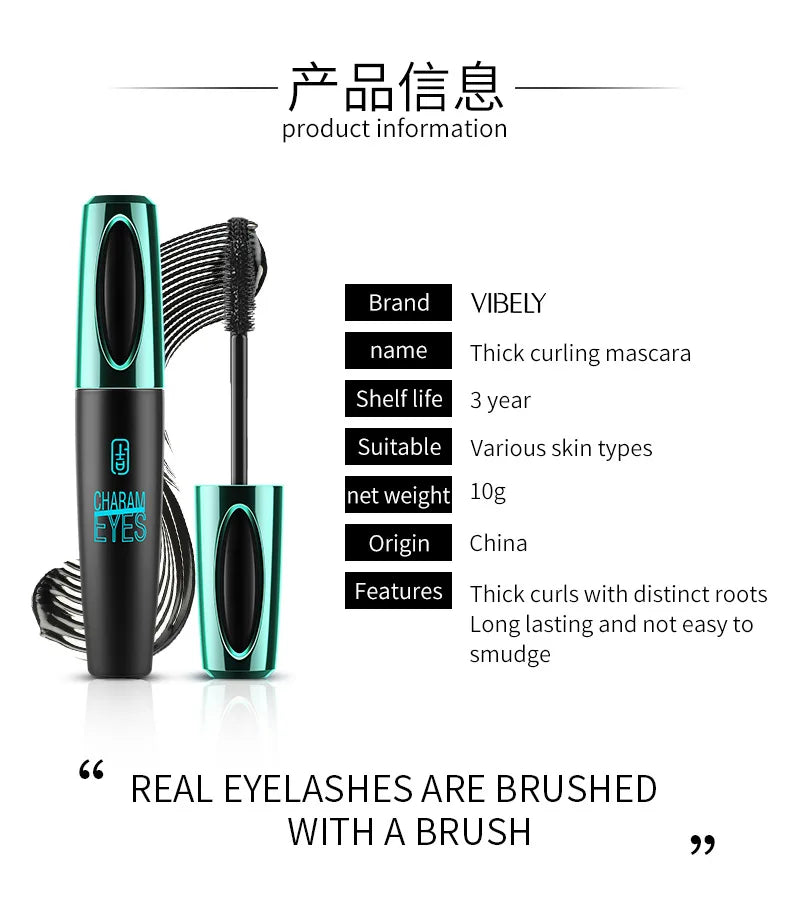 New 4D Silk Fiber Lash Mascara Waterproof VIBELY 3d Mascara For Eyelash Extension Black Thick Lengthening Eye Lashes Cosmetics