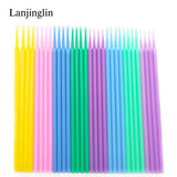100/200pcs Eyelash Cleaning Brush Lash Extension Micro Cotton Swab Eyelashes Microbrush Beauty Makeup Clean Remover Tools