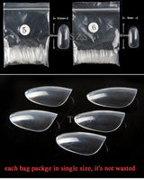 TSZS 200pcs Short Medium Oval Almond Square Fake Nails Full Cover Single Size Acrylic Clear Art Tips For Display Stick-On Nail
