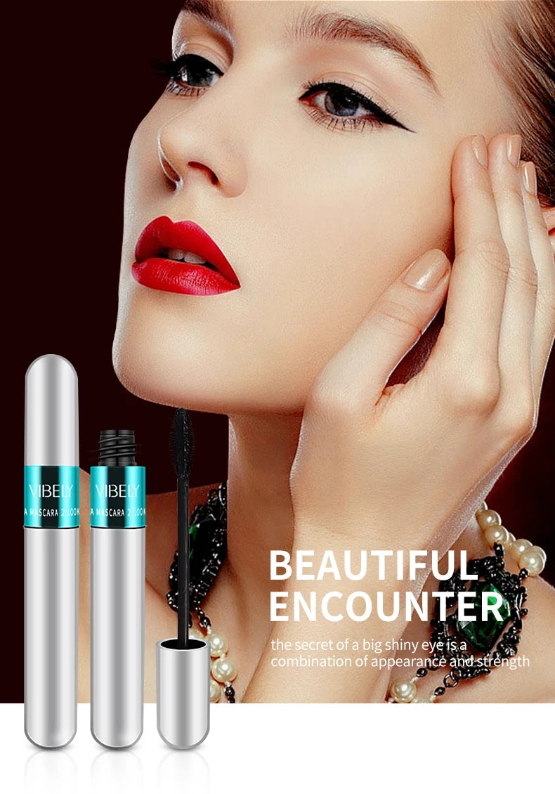New 4D Silk Fiber Lash Mascara Waterproof VIBELY 3d Mascara For Eyelash Extension Black Thick Lengthening Eye Lashes Cosmetics