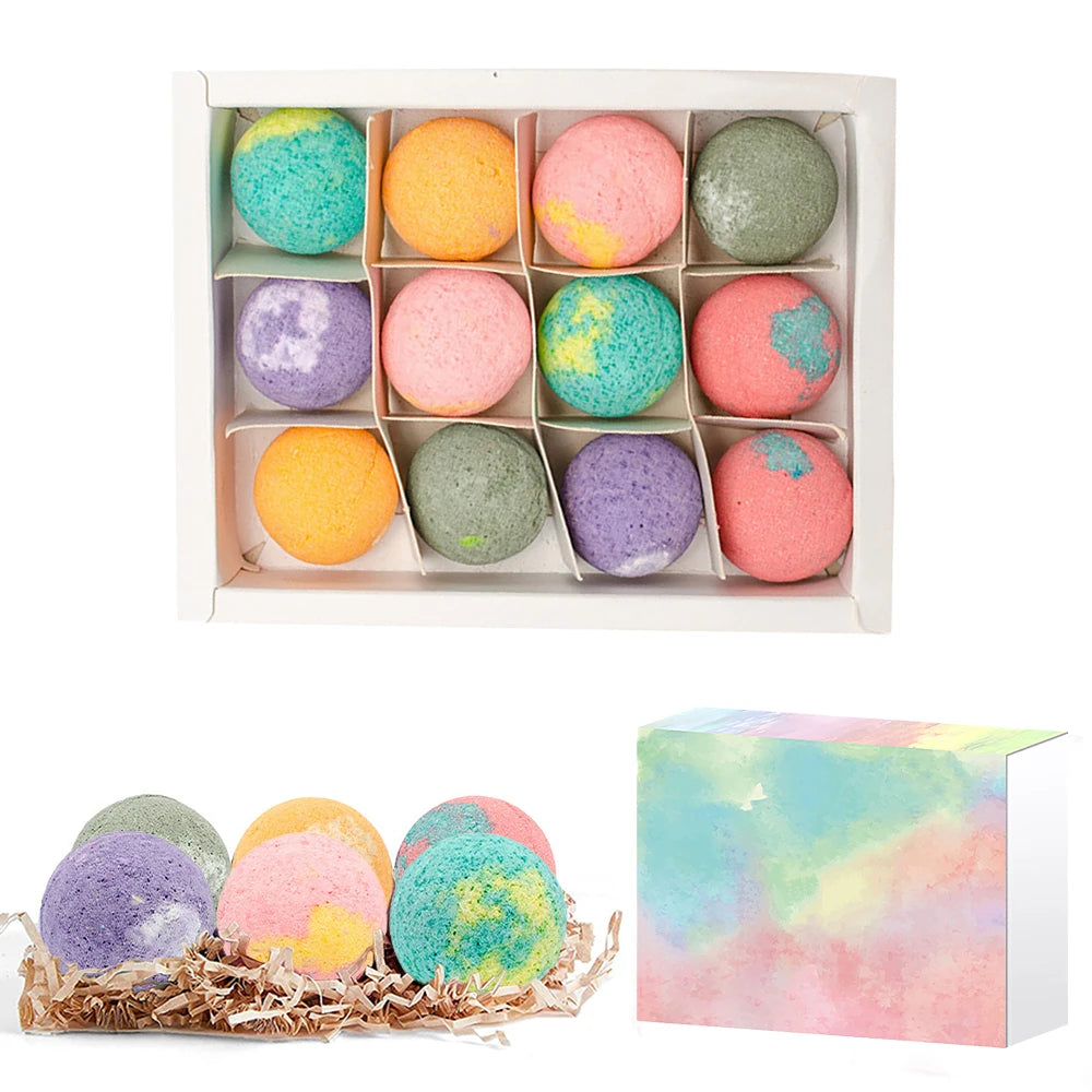 12pcs Organic Bath Balls Gift Natural Mini Handmade Bathing Foot Spa Rich Essential Oils For Moisturizing Dry Skin Relaxing