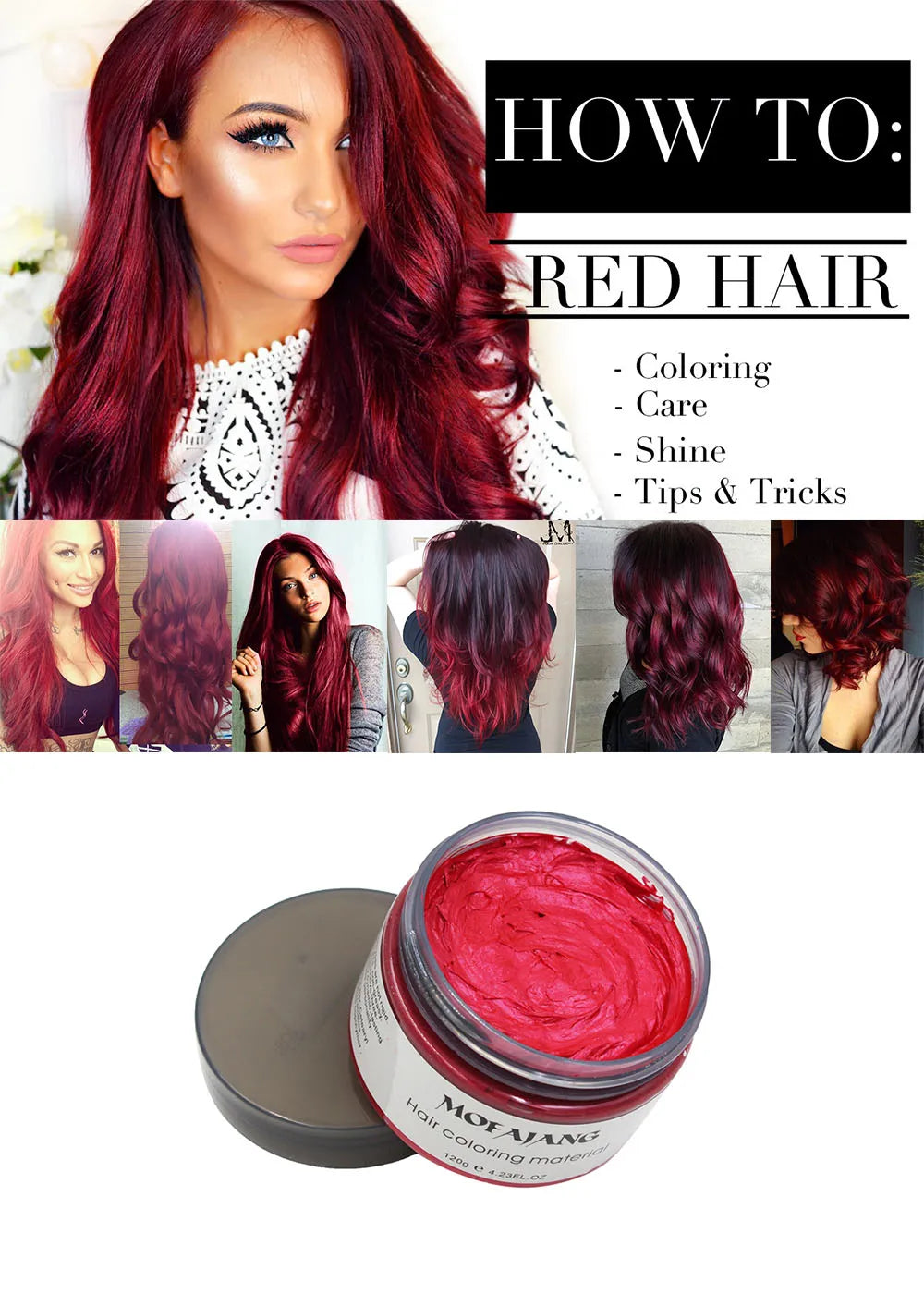 Mofajang Color Hair Wax Dye Styling Pomade Silver Grandma Grey Disposable Natural  Strong Gel Cream   for Women Men