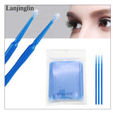 100/200pcs Eyelash Cleaning Brush Lash Extension Micro Cotton Swab Eyelashes Microbrush Beauty Makeup Clean Remover Tools