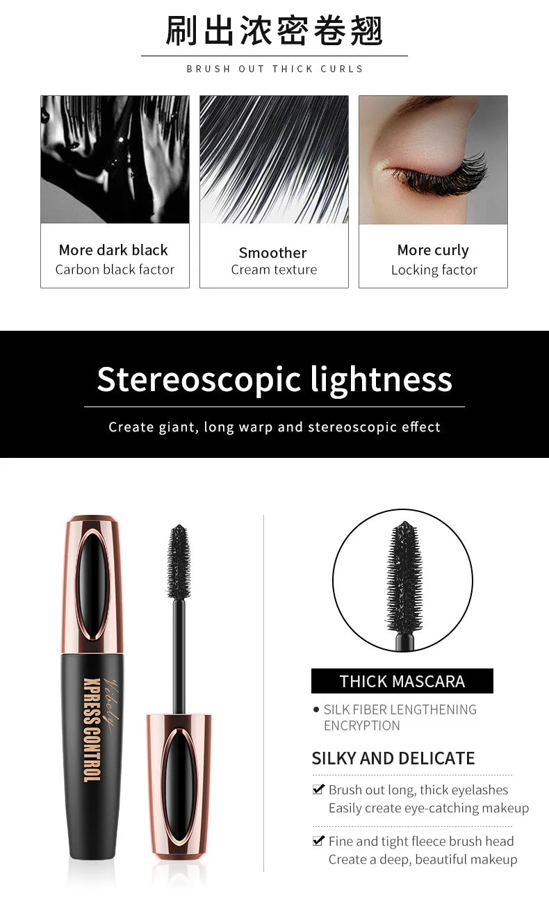 New 4D Silk Fiber Lash Mascara Waterproof VIBELY 3d Mascara For Eyelash Extension Black Thick Lengthening Eye Lashes Cosmetics