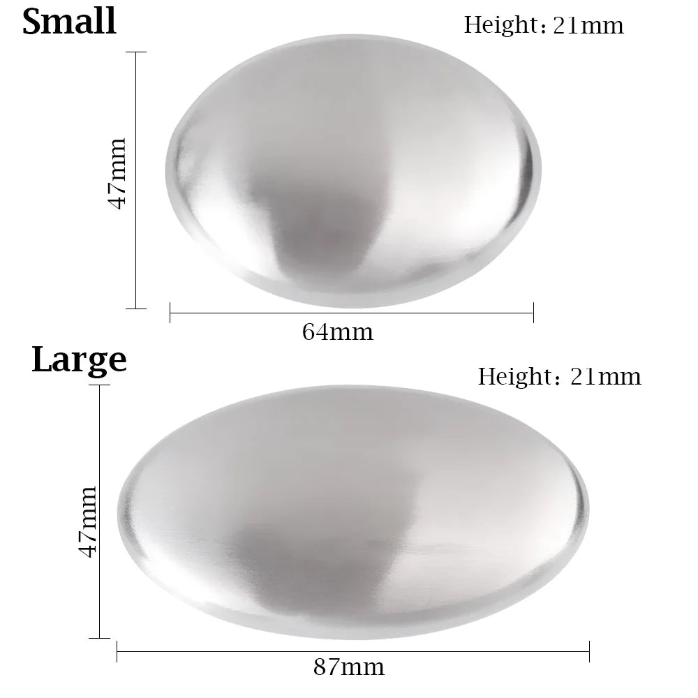 1Pcs 304 Stainless Steel Deodorant Soap Oval Hand Washer Deodorizing Metal Soaps Bactericidal Cleaning Products Kitchen Tools