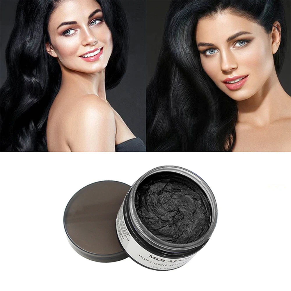 Mofajang Color Hair Wax Dye Styling Pomade Silver Grandma Grey Disposable Natural  Strong Gel Cream   for Women Men