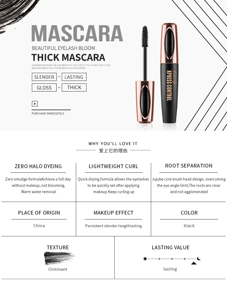 New 4D Silk Fiber Lash Mascara Waterproof VIBELY 3d Mascara For Eyelash Extension Black Thick Lengthening Eye Lashes Cosmetics