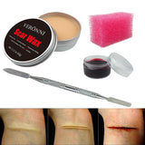 SFX Makeup Kit 12 Color Face Body Paint Oil Stage Special Effects Halloween Wound Scar Wax Makeup Fake Scab Blood Spatula Paint