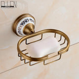 Antique Bronze Bathroom Accessories Sets Towel Shelf Towel Holder Toilet Paper Holder Rove Hook Ceramic Bathroom Products EL3100