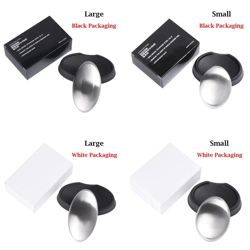 1Pcs 304 Stainless Steel Deodorant Soap Oval Hand Washer Deodorizing Metal Soaps Bactericidal Cleaning Products Kitchen Tools