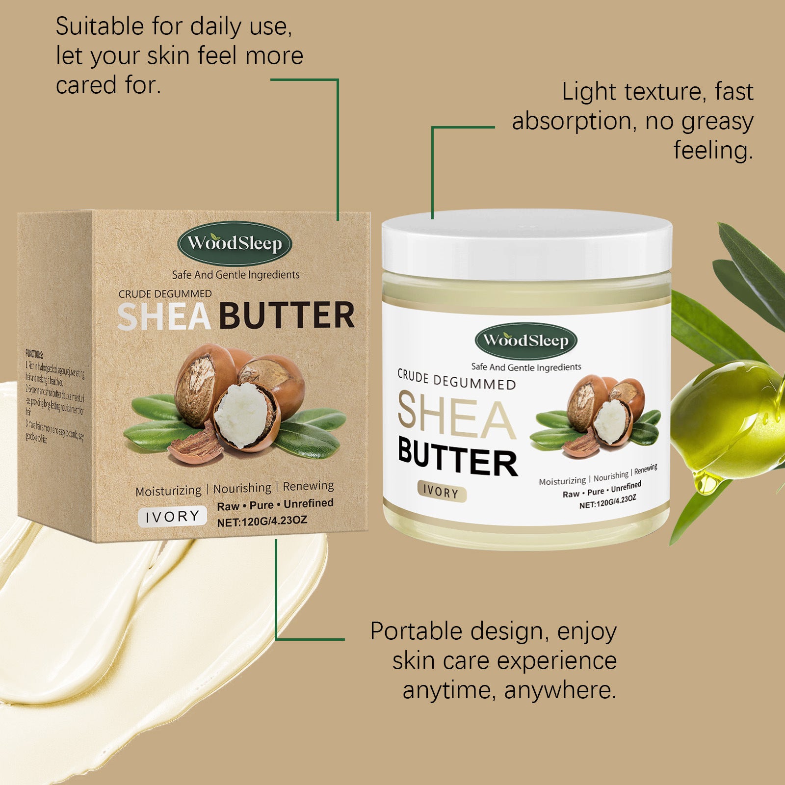 Pure Shea Butter Cream Relieve Redness Face Body Lotion Deep Moisturizing Soften Smoothing Balm Natural Nourishing Dry Skin Care