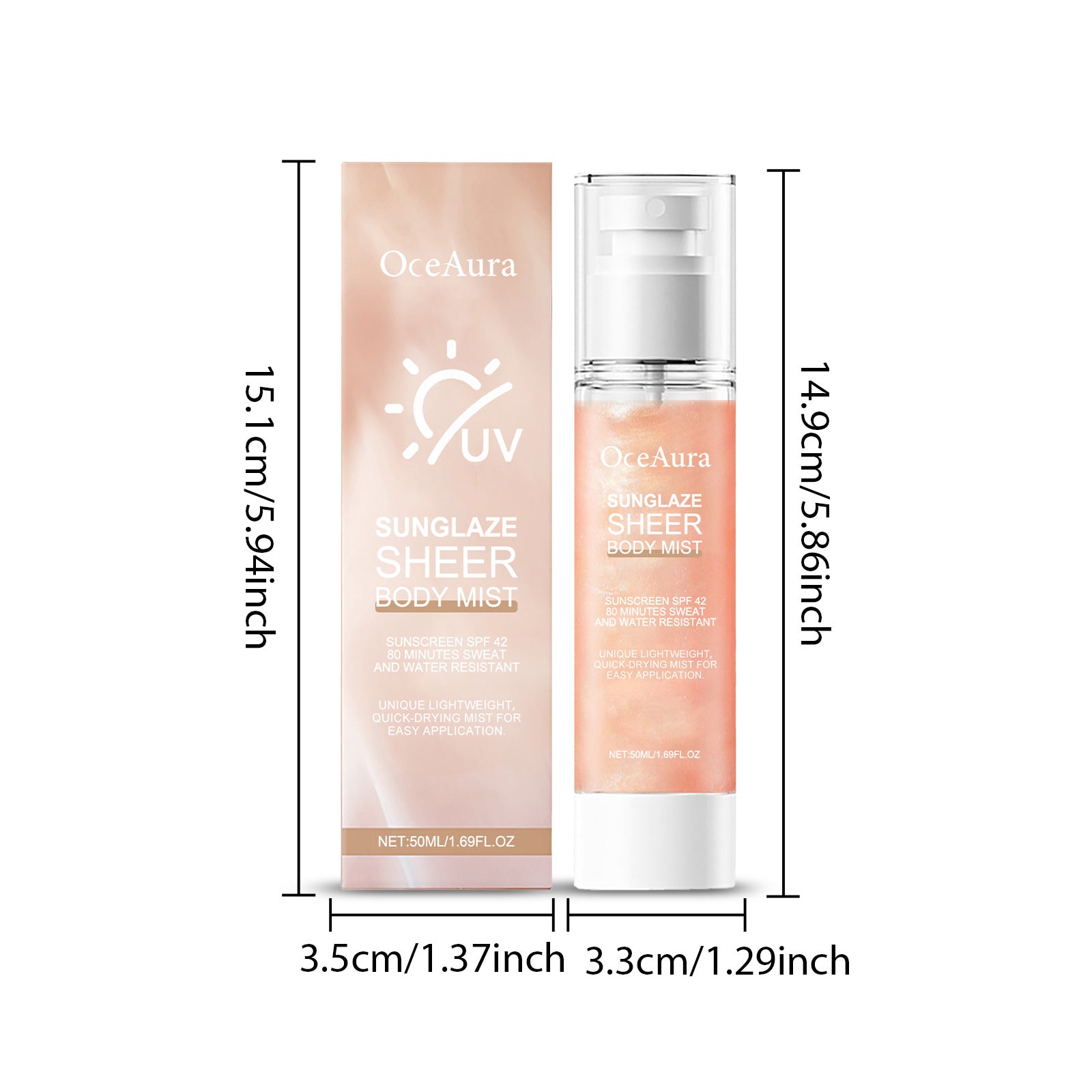 Refreshing Sunscreen Spray Body Sun Block Isolation Mist Long Lasting UV Protector Summer Outdoor Brightening Moisturizer Serum