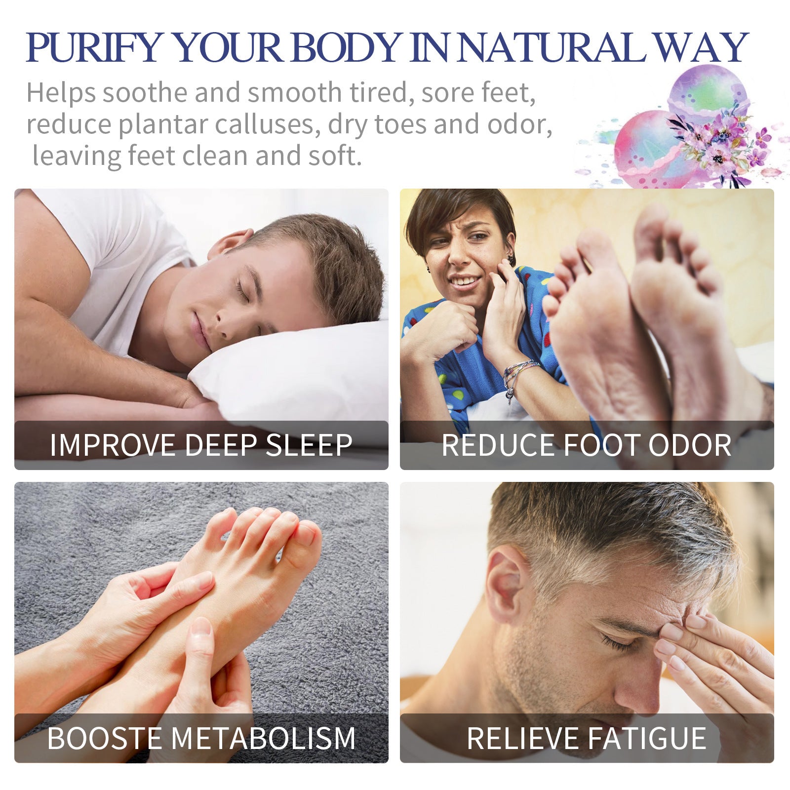 Bubble Bath Ball Flowers Scent Body Bathing Cleaning Relaxing Natural Herbal Essential Oil Anti Dry Cracking Foot Spa