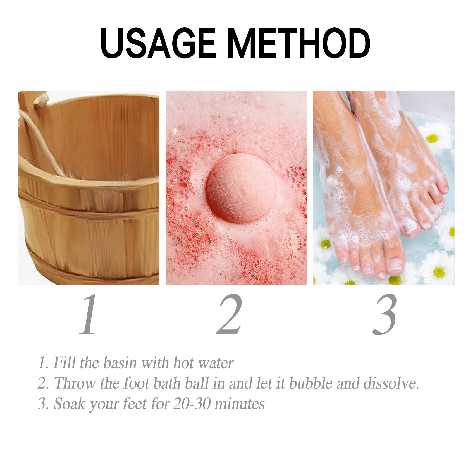 Bubble Bath Ball Flowers Scent Body Bathing Cleaning Relaxing Natural Herbal Essential Oil Anti Dry Cracking Foot Spa