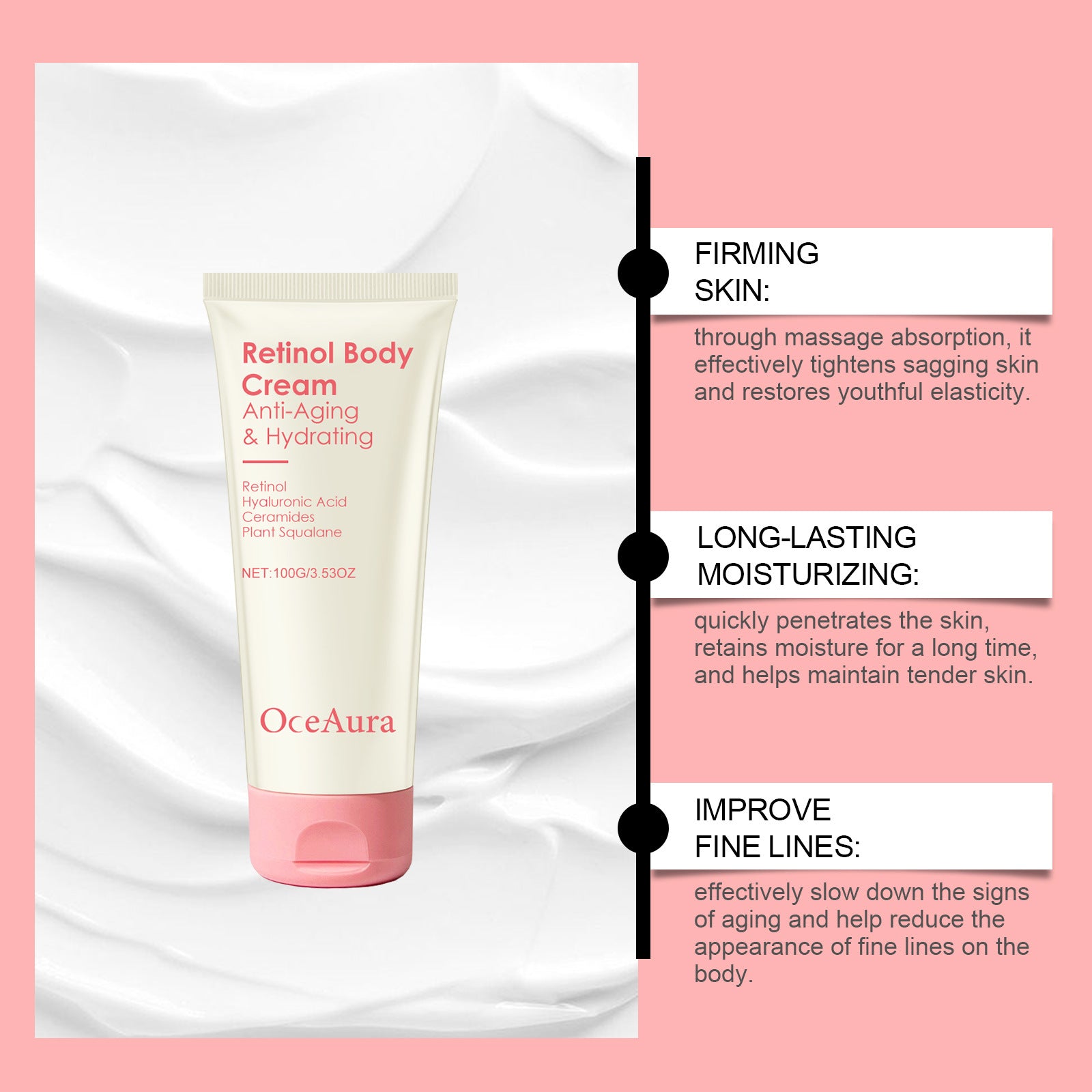 Retinol Tightening Body Lotion Anti-Wrinkle Repair Improve Sagging Skin Remove Cellulite Nourish Lift Firming Moisturizing Cream