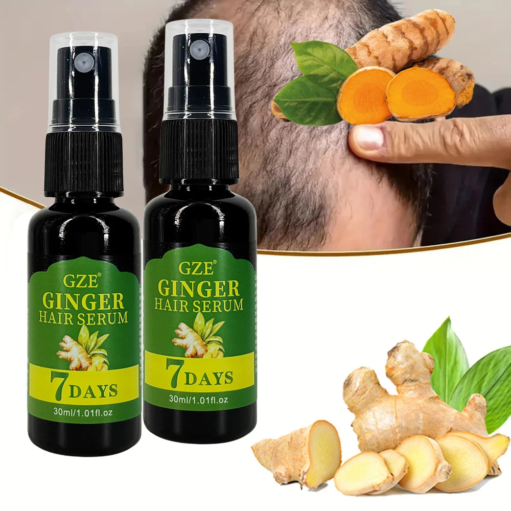 2 Pack GZE Ginger Hair Serum 7 Days Moisturizing Strong Hair