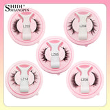 2 Pairs Magnetic Eyelash Natural Look Fluffy False Eyelashes Reusable Magnetic Eyelash Set with Applicator No Glue Need Makeup