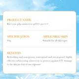 BIOAQUA Rice Raw Pulp Spf 50+ Sunscreen For Face Body Neck Back Protector Solar Blocker Brightening Facial Sun Cream Body Care