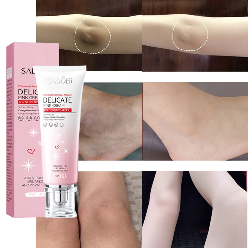 2pcs  Body Cream Lighten Melanin Pink Underarm Knees Inner Thighs Bleaching Cream Moisturizing Brightening Skin Care