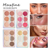 6-color Blush and Contouring All-in-one Palette Pearlescent Matte Powder Face Blusher Glitter Highlighter Blush Makeup Palette