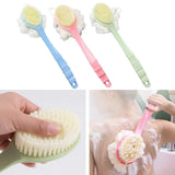 2-in-1 Double-sided Long Handle Shower Brush Exfoliating Soft Bristle Shower Tools Body Clean Shower Brush Gentle Cleaning Tools
