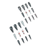 Transform Your Nails With 24pcs Extra Long Stiletto French Style Modern Classic Simple BLACK Solid Color Full Cover Fake Nail Ki