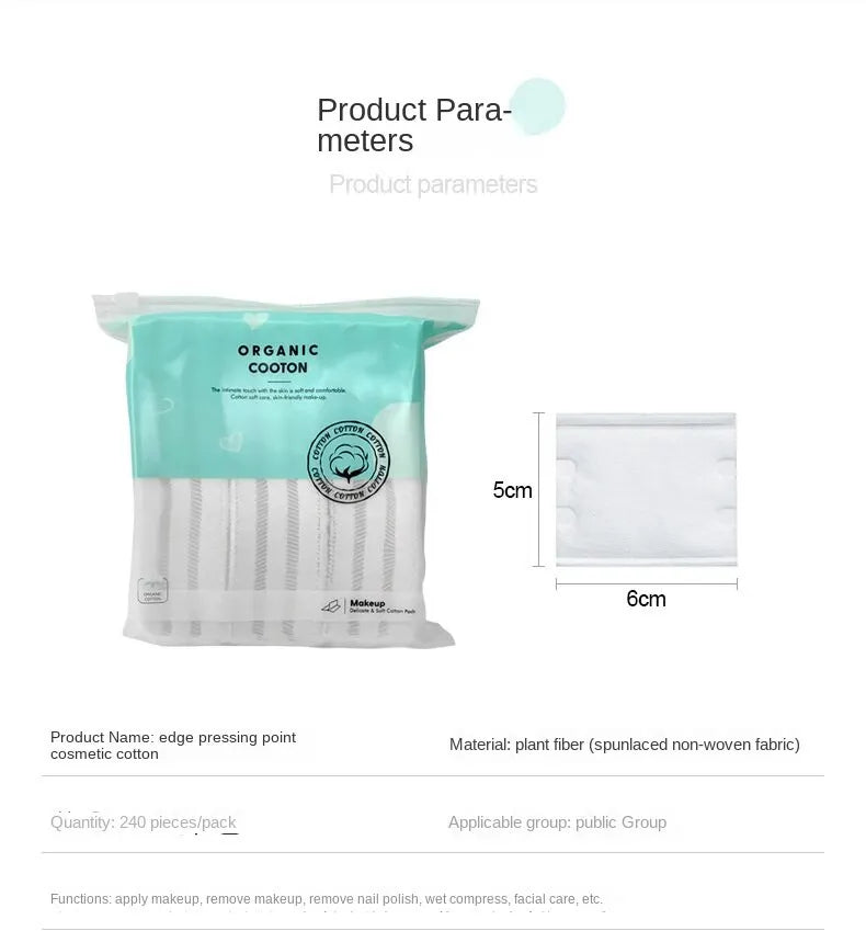 Disposable Double-sided Makeup And Makeup Removal Cotton Pads For Cleaning And Wet Application Of Facial Bags, Portable(240pcs)