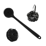 Bath Soft Silicone Back Brush Bath Shower Sponge Scrubbing Brush with Handle Exfoliating Scrub Skin Massager Exfoliating Brushes
